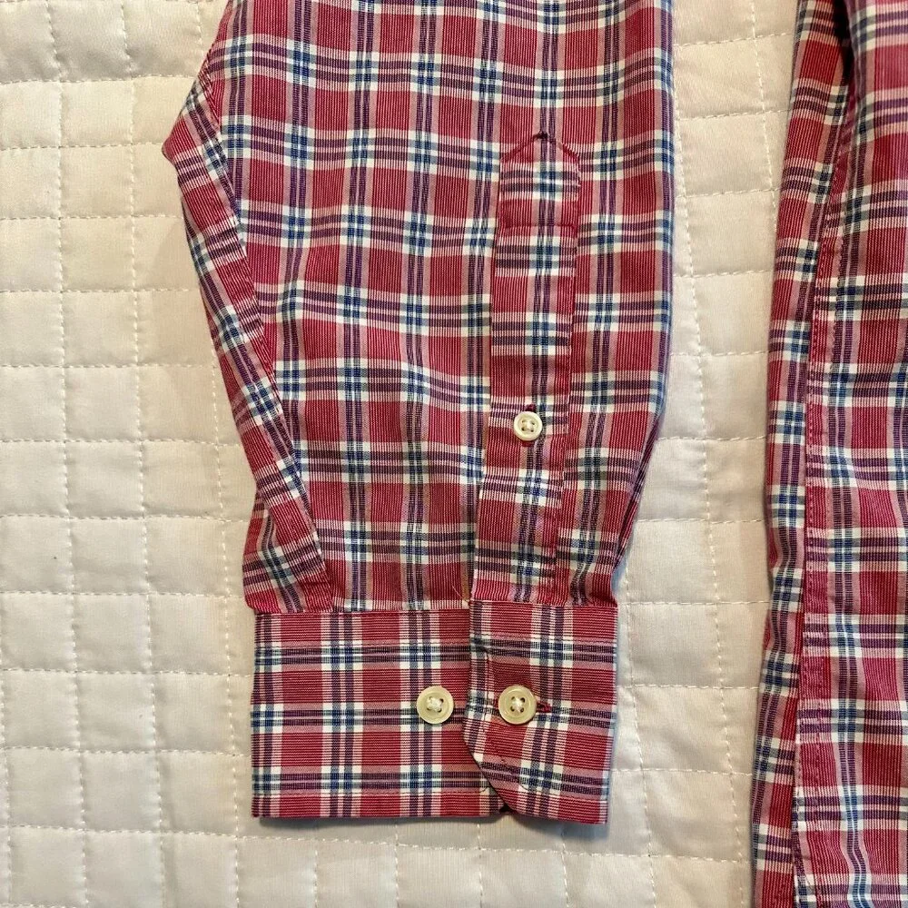 Banana Republic Lot of 2 Men's Long Sleeve Plaid Button Down Shirts Size Large